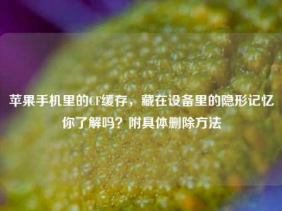 苹果手机里的CF缓存，藏在设备里的隐形记忆你了解吗？附具体删除方法