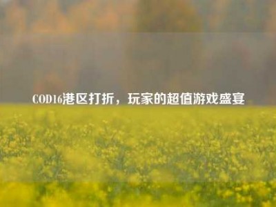 COD16港区打折，玩家的超值游戏盛宴