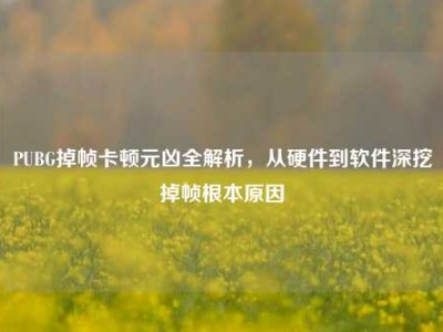 PUBG掉帧卡顿元凶全解析，从硬件到软件深挖掉帧根本原因
