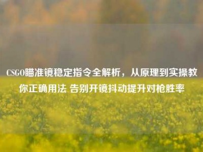 CSGO瞄准镜稳定指令全解析，从原理到实操教你正确用法 告别开镜抖动提升对枪胜率