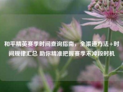 和平精英赛季时间查询指南，全渠道方法+时间规律汇总 助你精准把握赛季末冲段时机