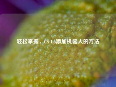 轻松掌握，CS 1.5添加机器人的方法