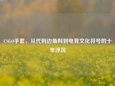 CSGO手套，从代码边角料到电竞文化符号的十年浮沉