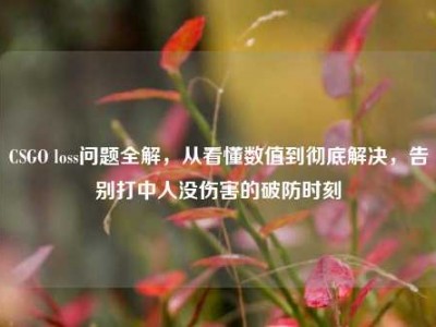 CSGO loss问题全解，从看懂数值到彻底解决，告别打中人没伤害的破防时刻