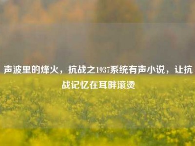 声波里的烽火，抗战之1937系统有声小说，让抗战记忆在耳畔滚烫