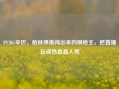 PUBG辛巴，枪林弹雨闯出来的刚枪王，把直播玩成热血真人秀