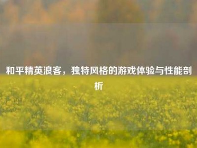 和平精英浪客，独特风格的游戏体验与性能剖析