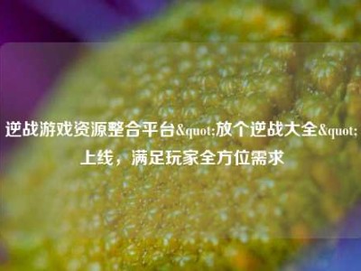 逆战游戏资源整合平台"放个逆战大全"上线，满足玩家全方位需求