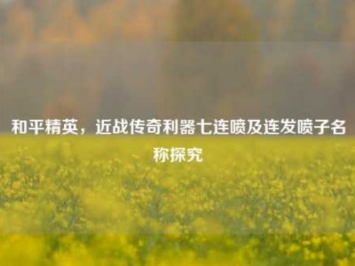 和平精英，近战传奇利器七连喷及连发喷子名称探究