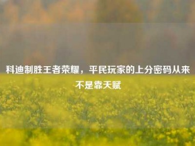 科迪制胜王者荣耀，平民玩家的上分密码从来不是靠天赋