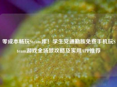 零成本畅玩Steam库！学生党通勤族免费手机玩Steam游戏全场景攻略及实用APP推荐