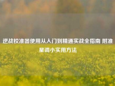 逆战校准器使用从入门到精通实战全指南 附准星调小实用方法
