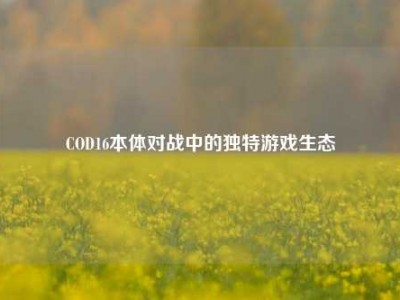 COD16本体对战中的独特游戏生态