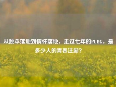 从跳伞落地到情怀落地，走过七年的PUBG，是多少人的青春注脚？