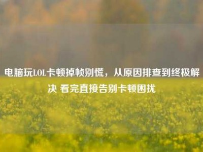 电脑玩LOL卡顿掉帧别慌，从原因排查到终极解决 看完直接告别卡顿困扰