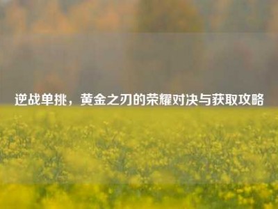 逆战单挑，黄金之刃的荣耀对决与获取攻略