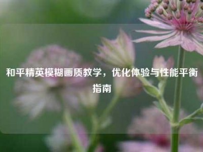 和平精英模糊画质教学，优化体验与性能平衡指南