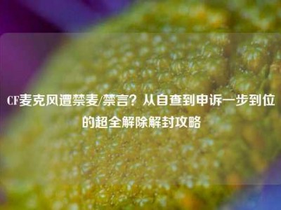 CF麦克风遭禁麦/禁言？从自查到申诉一步到位的超全解除解封攻略