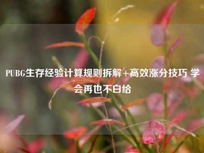 PUBG生存经验计算规则拆解+高效涨分技巧 学会再也不白给