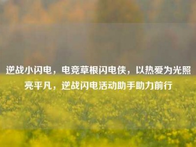 逆战小闪电，电竞草根闪电侠，以热爱为光照亮平凡，逆战闪电活动助手助力前行