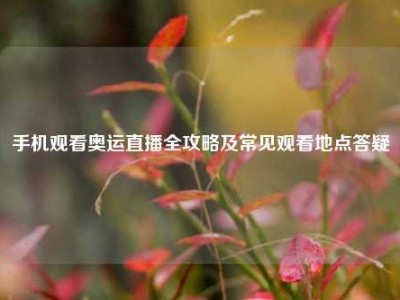 手机观看奥运直播全攻略及常见观看地点答疑
