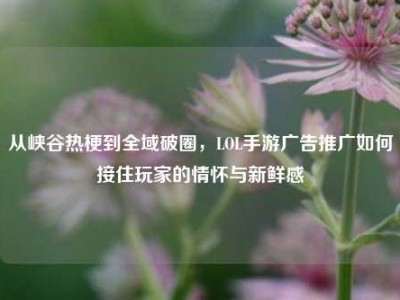 从峡谷热梗到全域破圈，LOL手游广告推广如何接住玩家的情怀与新鲜感