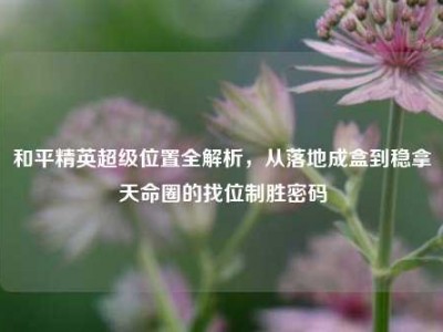 和平精英超级位置全解析，从落地成盒到稳拿天命圈的找位制胜密码