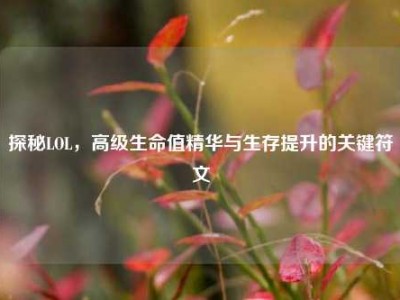 探秘LOL，高级生命值精华与生存提升的关键符文