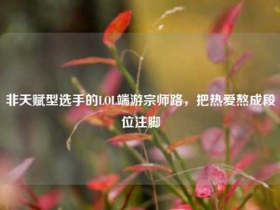 非天赋型选手的LOL端游宗师路，把热爱熬成段位注脚