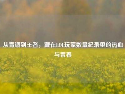 从青铜到王者，藏在LOL玩家数量纪录里的热血与青春