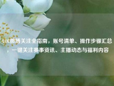 LOL微博关注全指南，账号清单、操作步骤汇总，一键关注赛事资讯、主播动态与福利内容