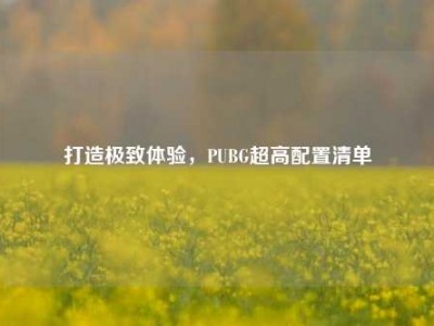 打造极致体验，PUBG超高配置清单