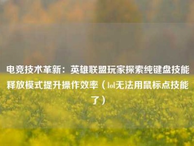 电竞技术革新：英雄联盟玩家探索纯键盘技能释放模式提升操作效率（lol无法用鼠标点技能了）