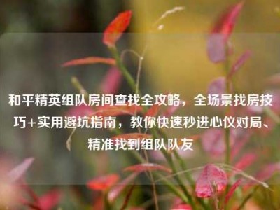 和平精英组队房间查找全攻略，全场景找房技巧+实用避坑指南，教你快速秒进心仪对局、精准找到组队队友