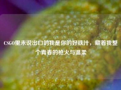 CSGO里未说出口的我是你的好铁汁，藏着我整个青春的枪火与温柔