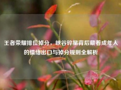 王者荣耀排位掉分，峡谷碎星背后藏着成年人的情绪出口与掉分规则全解析