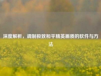 深度解析，调制极致和平精英画质的软件与方法