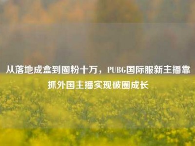 从落地成盒到圈粉十万，PUBG国际服新主播靠抓外国主播实现破圈成长