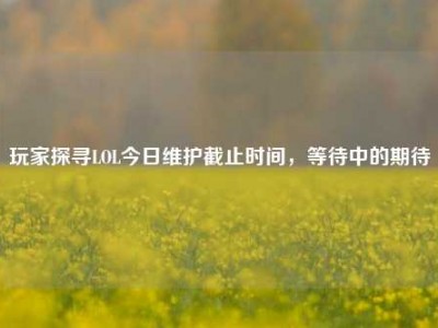 玩家探寻LOL今日维护截止时间，等待中的期待