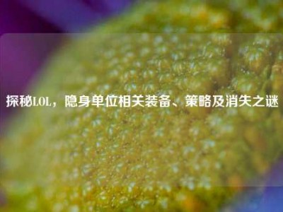 探秘LOL，隐身单位相关装备、策略及消失之谜