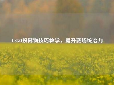 CSGO投掷物技巧教学，提升赛场统治力