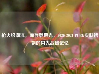 枪火织潮流，库存载荣光，2020-2021 PUBG皮肤镌刻的闪光战场记忆