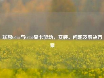 联想G455与G450显卡驱动，安装、问题及解决方案
