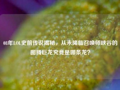 08年LOL史前传说揭秘，从未降临召唤师峡谷的图腾巨龙究竟是哪条龙？