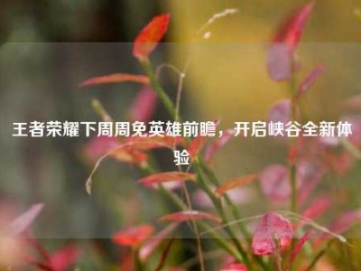 王者荣耀下周周免英雄前瞻，开启峡谷全新体验