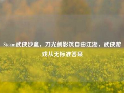 Steam武侠沙盒，刀光剑影筑自由江湖，武侠游戏从无标准答案