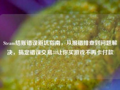 Steam结账错误避坑指南，从报错排查到问题解决，搞定错误交易34让你买游戏不再卡付款