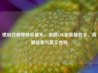 镌刻召唤师峡谷星光，悉数LOL全英雄名字、背景故事与英文名称