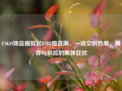 CSGO饰品圈掀起RMR囤货潮，一场交织热爱、博弈与风险的集体狂欢