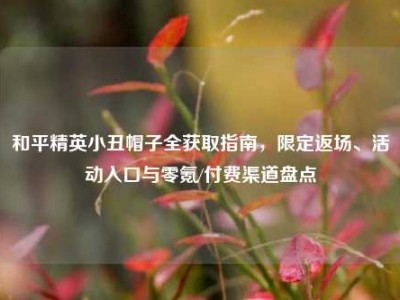 和平精英小丑帽子全获取指南，限定返场、活动入口与零氪/付费渠道盘点
